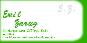 emil zarug business card